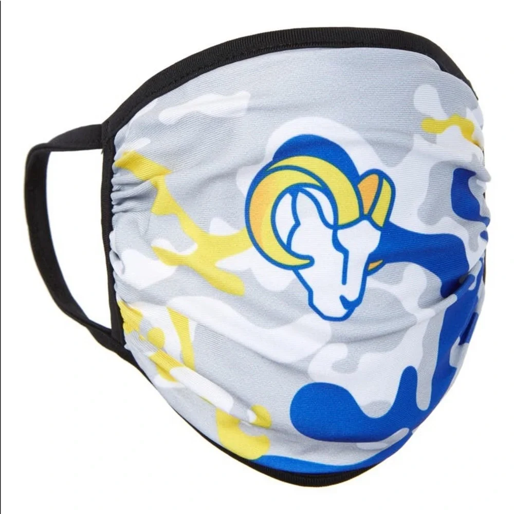 NFL 2 PIECE FACE COVERING MASKS BY FOCO LOS ANGELES RAMS YOUTH OS NWT